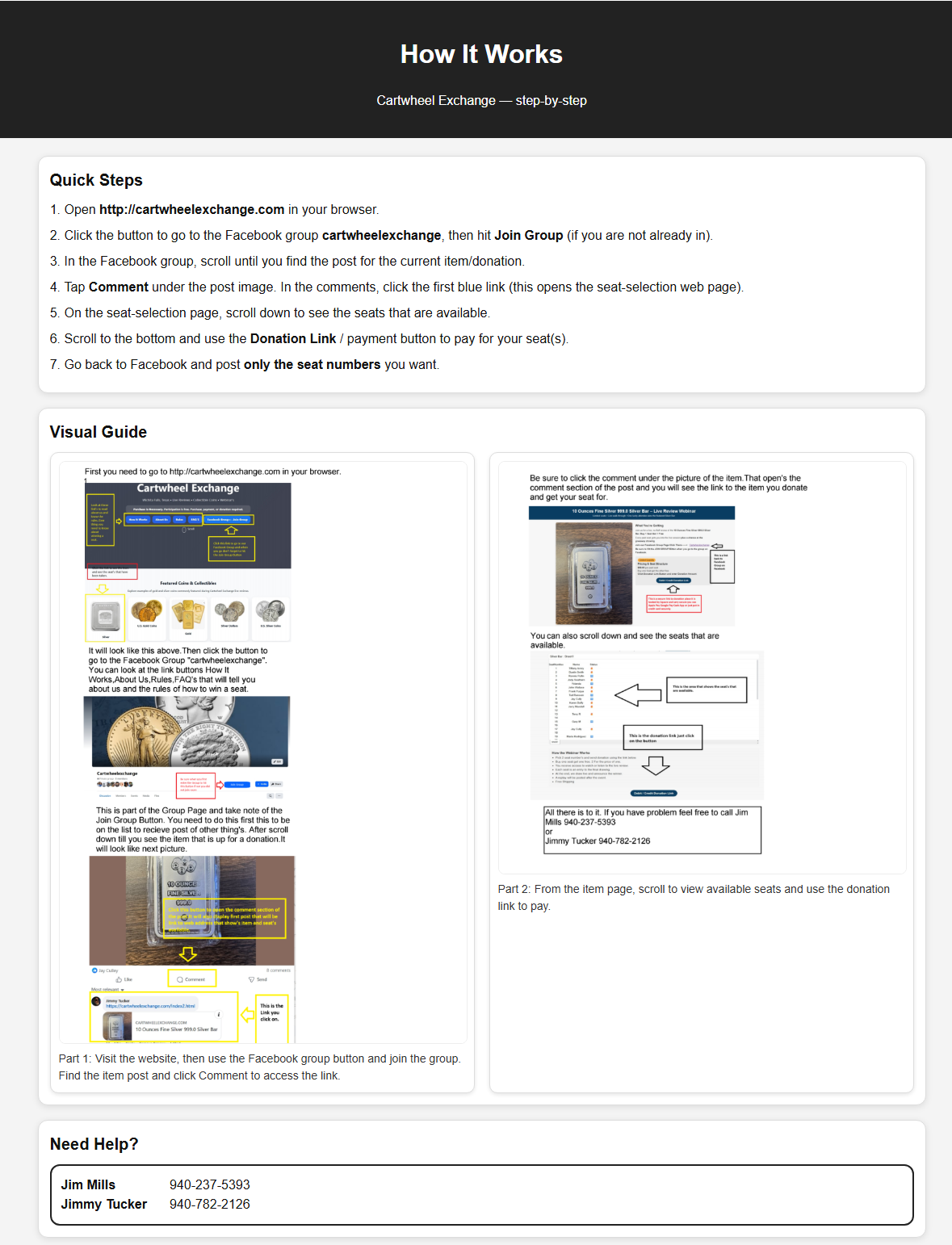 Cartwheel Exchange visual guide